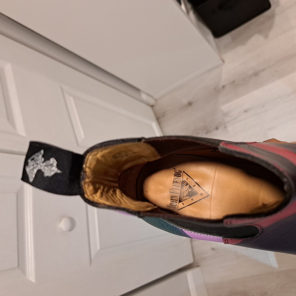 John Fluevog Red and Purple Ankle Boots - Picture 6 of 7